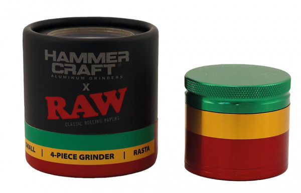 Hammercraft x RAW Grinder Rasta 49 mm Aluminium 4-teilig
